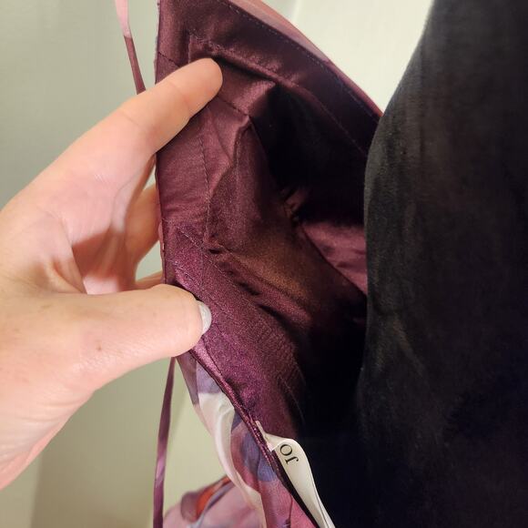 JOVANI Floral Plunging Neckline Chiffon Dress, Size 8 - Picture 14 of 14